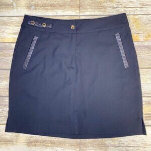 EP Pro Womens Golf Skirt Skort Black Vegan Leather Detail Size 10